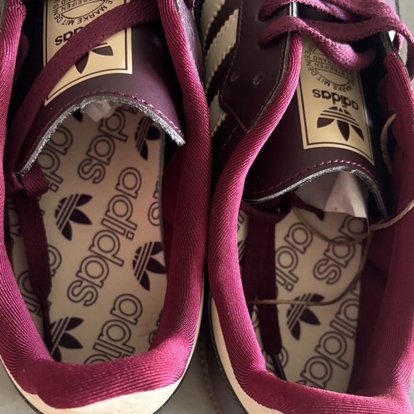adidas Burgundy and Cream Sneakers - Picture 6 of 6